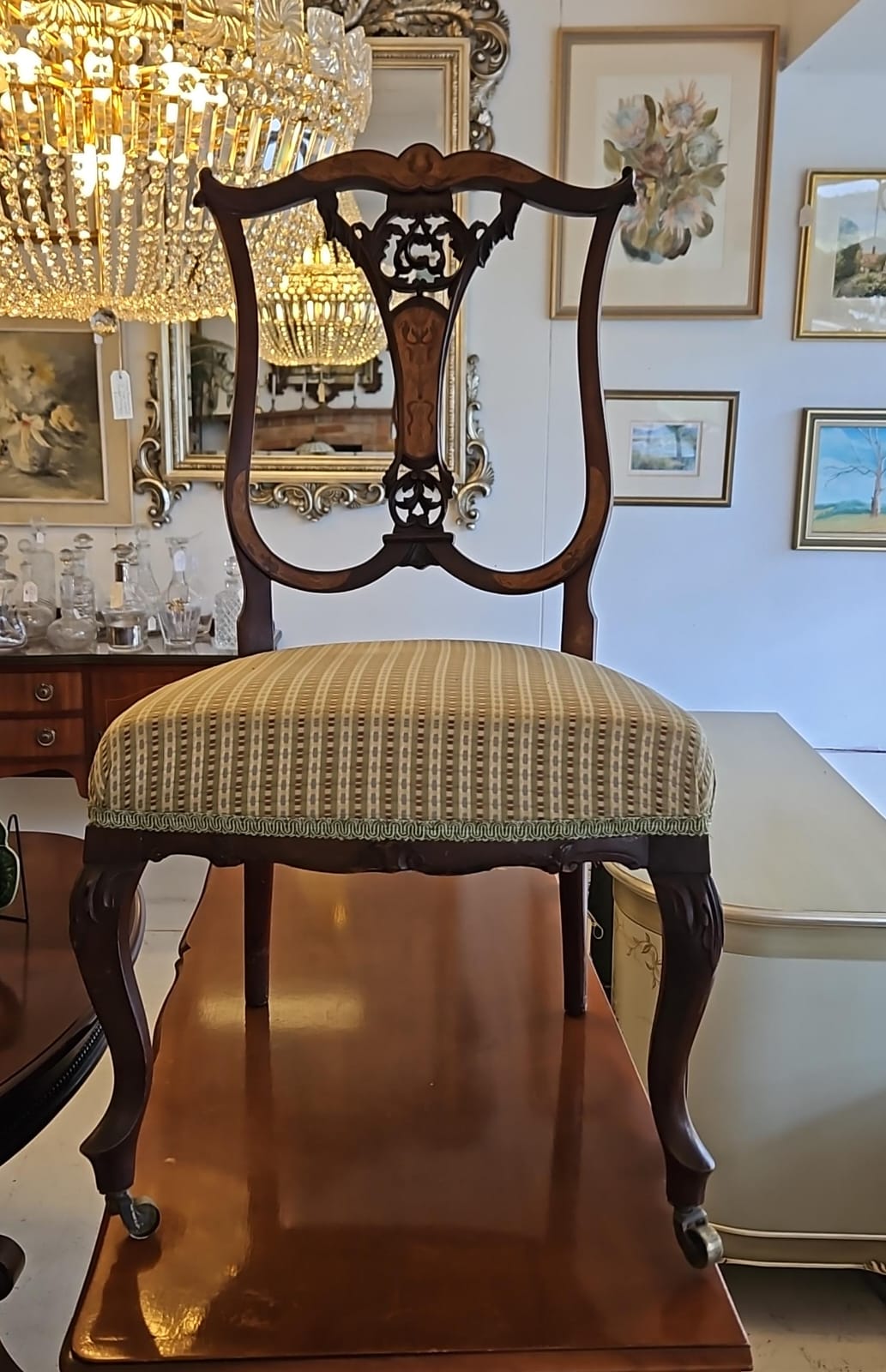 The main photo for Victorian Marquetry inlaid chairs