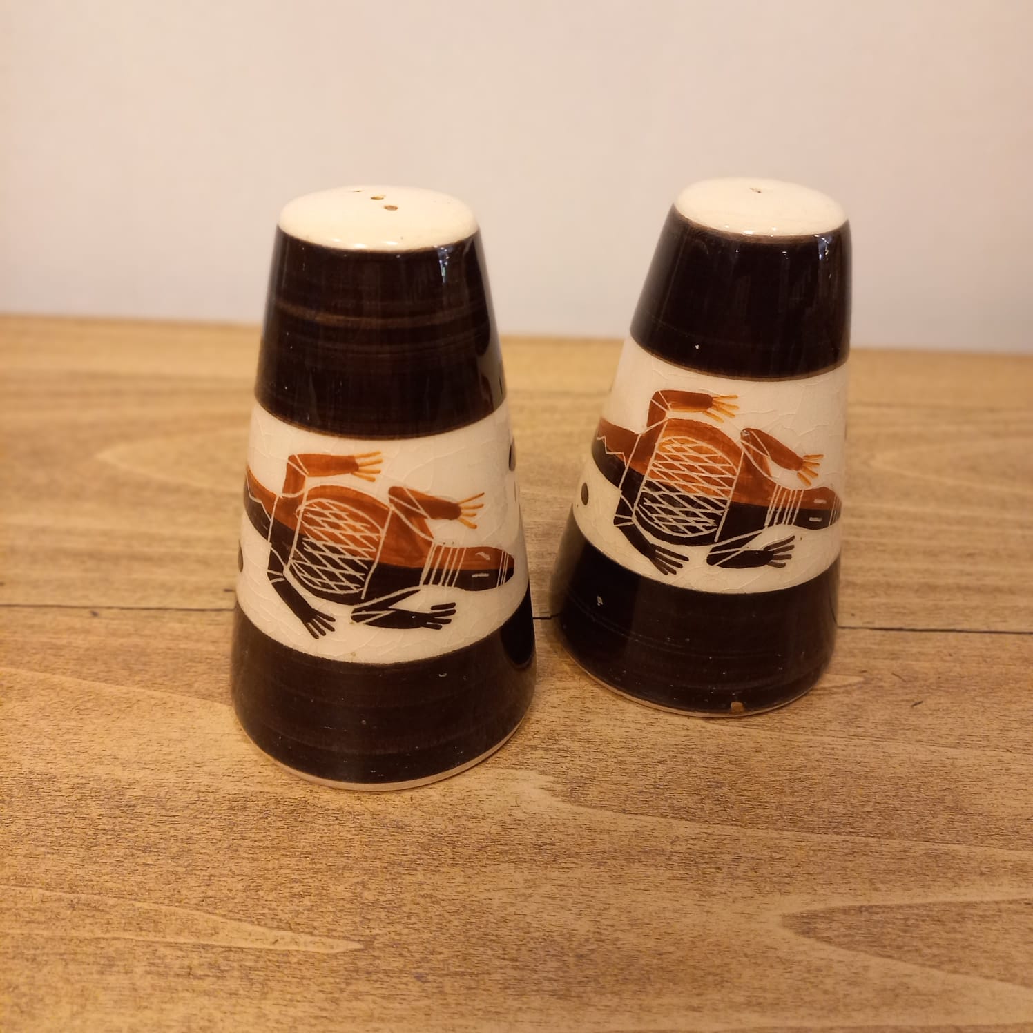 The main photo for Ceramic aboriginal art salt and pepper shakers
